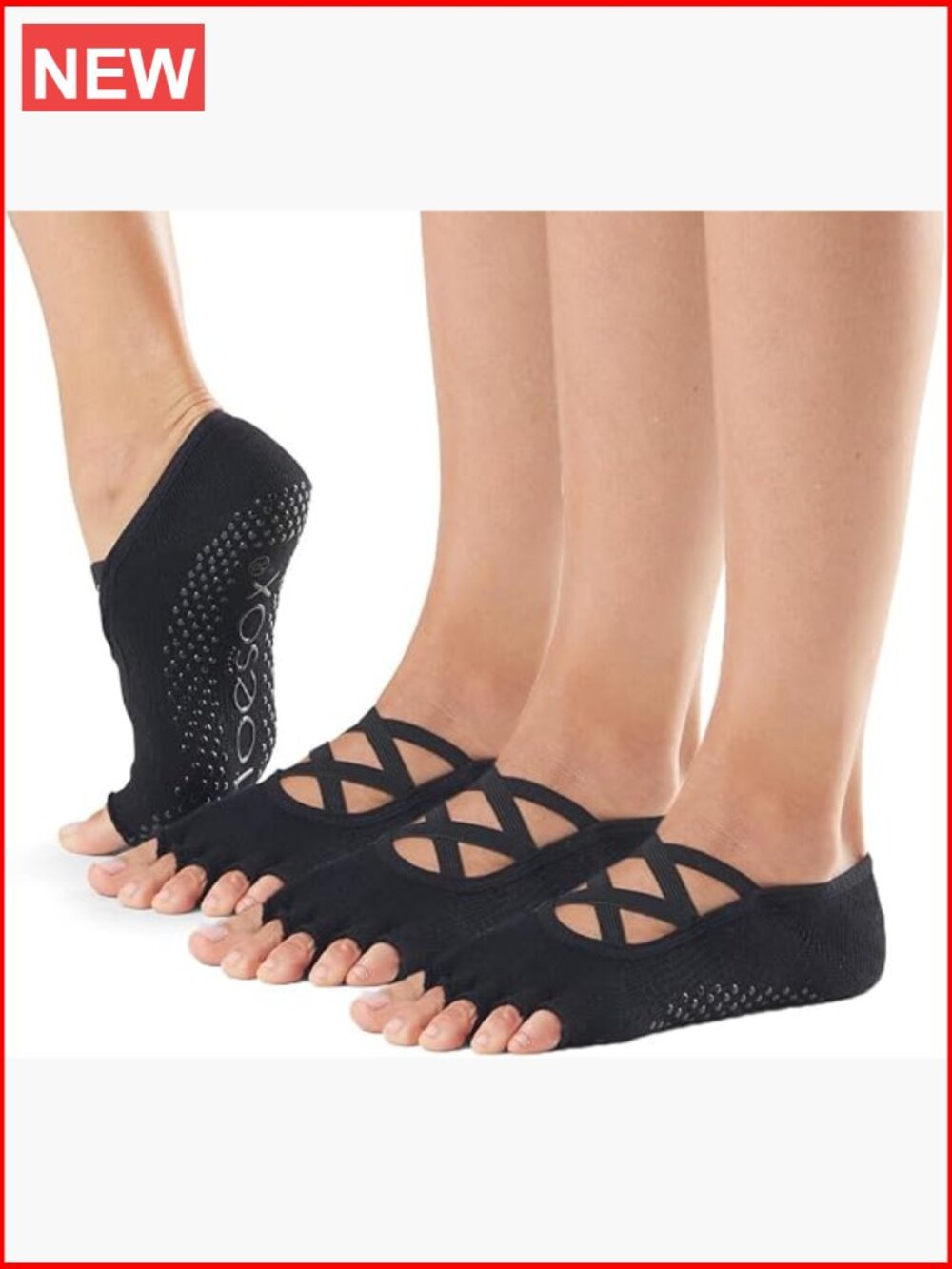 Half-Toe Non-Slip Grip Socks for Yoga Pilates Barre Dance Ballet